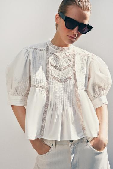 CAMICIA RICAMI ZW COLLECTION - Écru di Zara