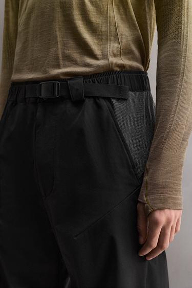 CALÇAS TÉCNICAS COMBINADAS COM CINTO - Preto da Zara