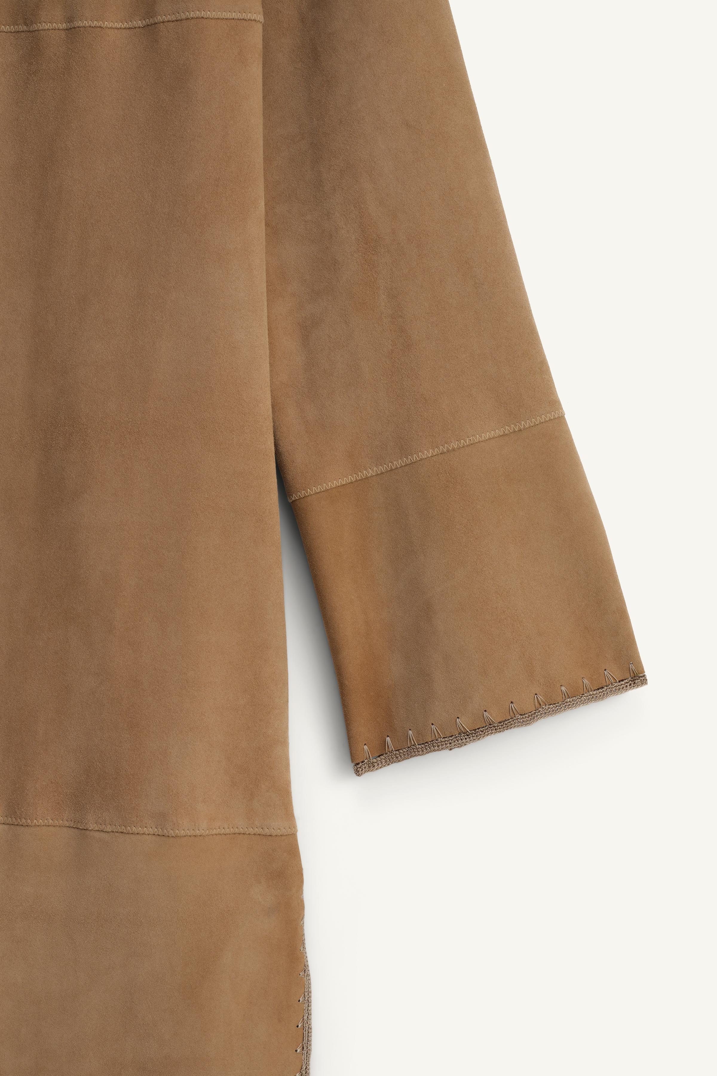 【ZARA】100% スエード レザー コート  限定版 1966/045/700 ZW COLLECTION 100% SUEDE COAT LIMITED EDITION - Brown | ZARA