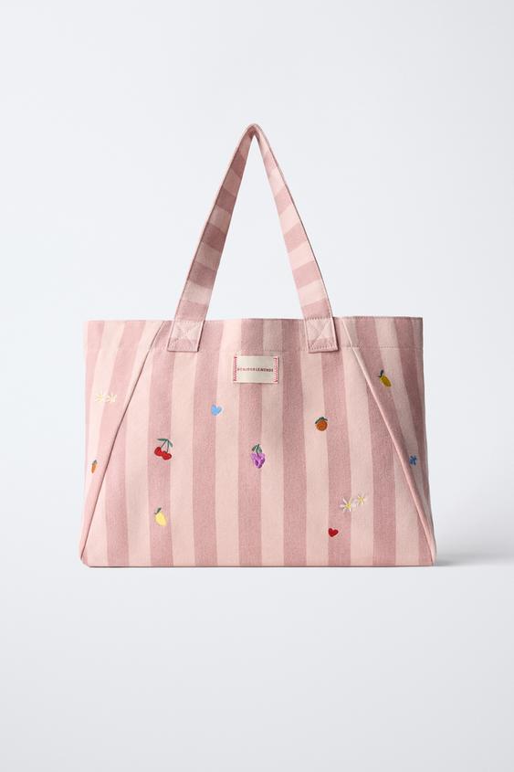 STRIPED FRUIT TOTE BAG - Multicoloured by Zara - Image 0