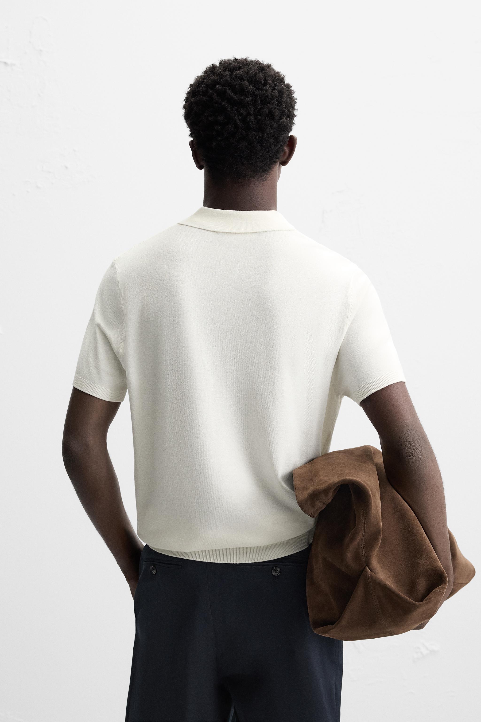 VISCOSE BLEND KNIT POLO SHIRT - Navy blue | ZARA United States VISCOSE BLEND KNIT POLO SHIRT - Navy blue | ZARA United States