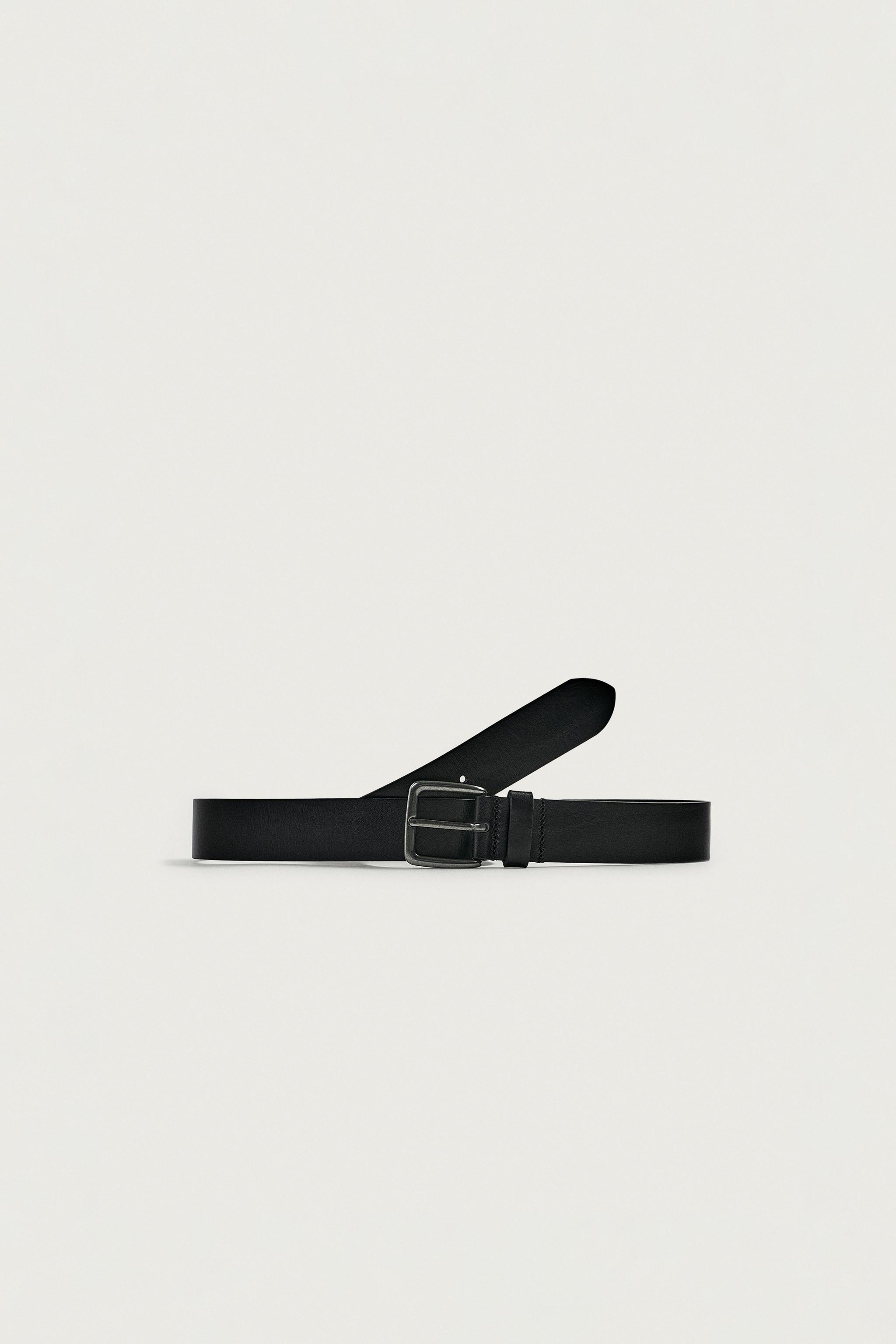 LEATHER BELT — Black