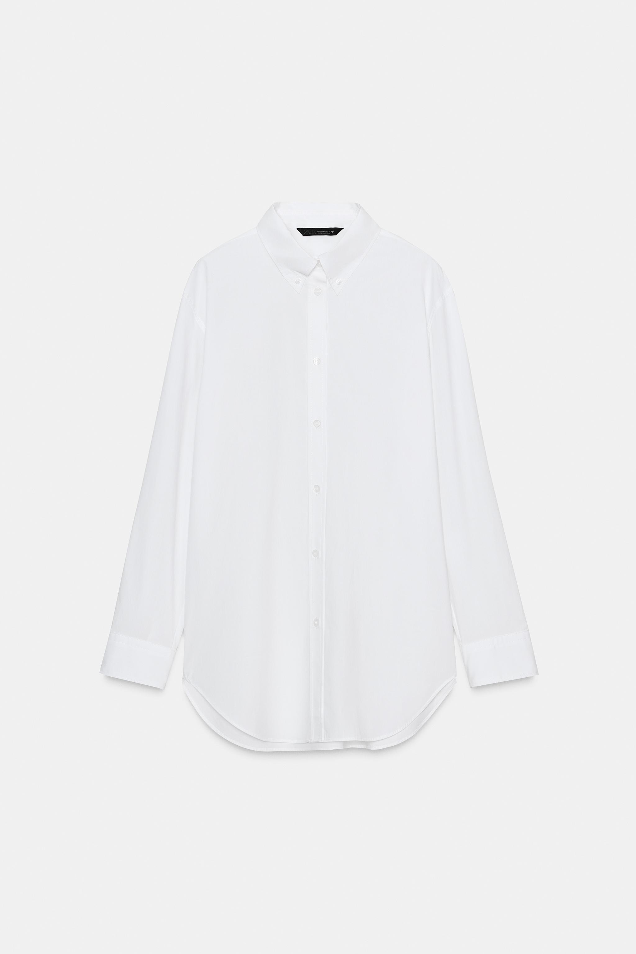 ポプリンシャツ - 青色/白色 | ZARA Japan / 日本