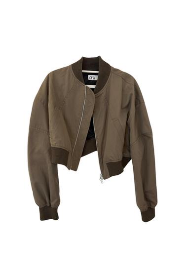CROPPED KHAKI BOMBER JACKET
