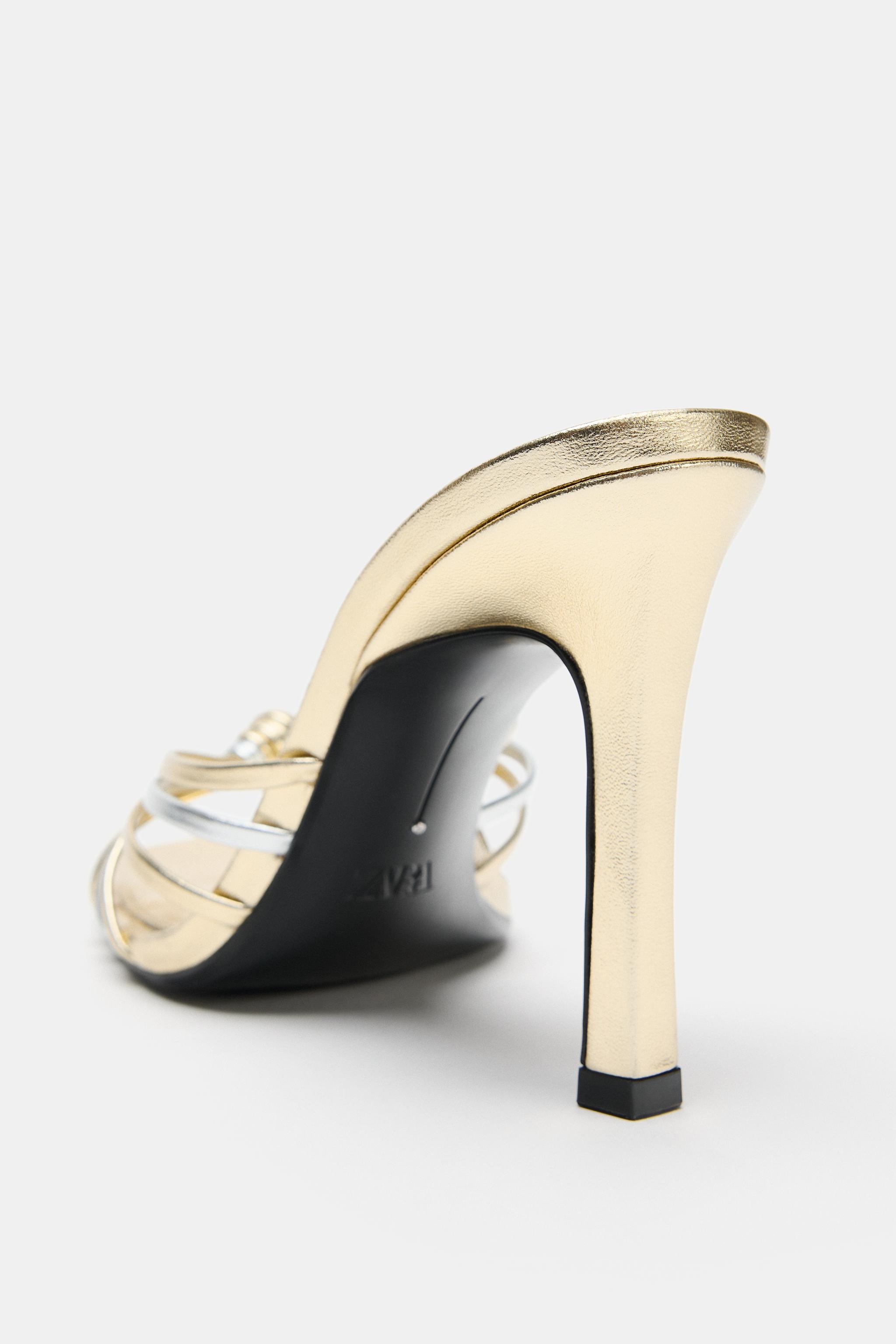 SANDALES À TALONS BRIDES MÉTALLISÉES ZW COLLECTION