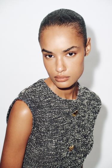 ROBE SKATER STRUCTURÉE - Noir / Blanc de Zara - Image 3