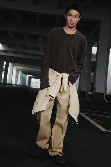 Zara 寬鬆版褪色T恤 - 灰色