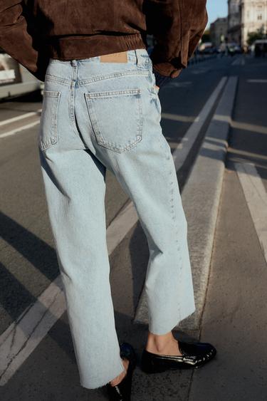 Z1975 HIGH-RISE STRAIGHT JEANS - Light blue by Zara - Image 5