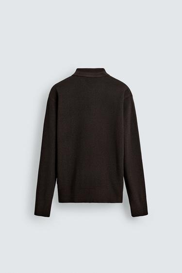 POLO EN MAILLE CHENILLE - Chocolat de Zara - Image 7