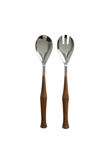 SET POSATE INSALATA ACCIAIO E LEGNO (SET DA 2) - Marrone di Zara
