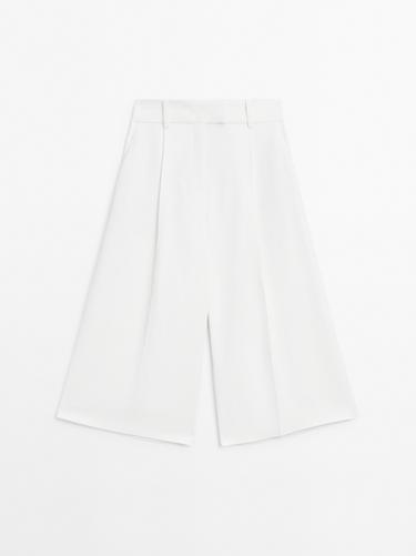 Zara Smart Bermuda shorts with darts - STUDIO - Ecru - Image 0