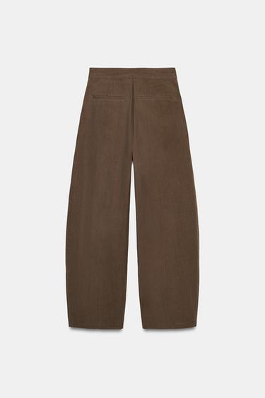 BALLOON TROUSERS WITH PLEATS - Brown / Taupe by Zara - Image 7