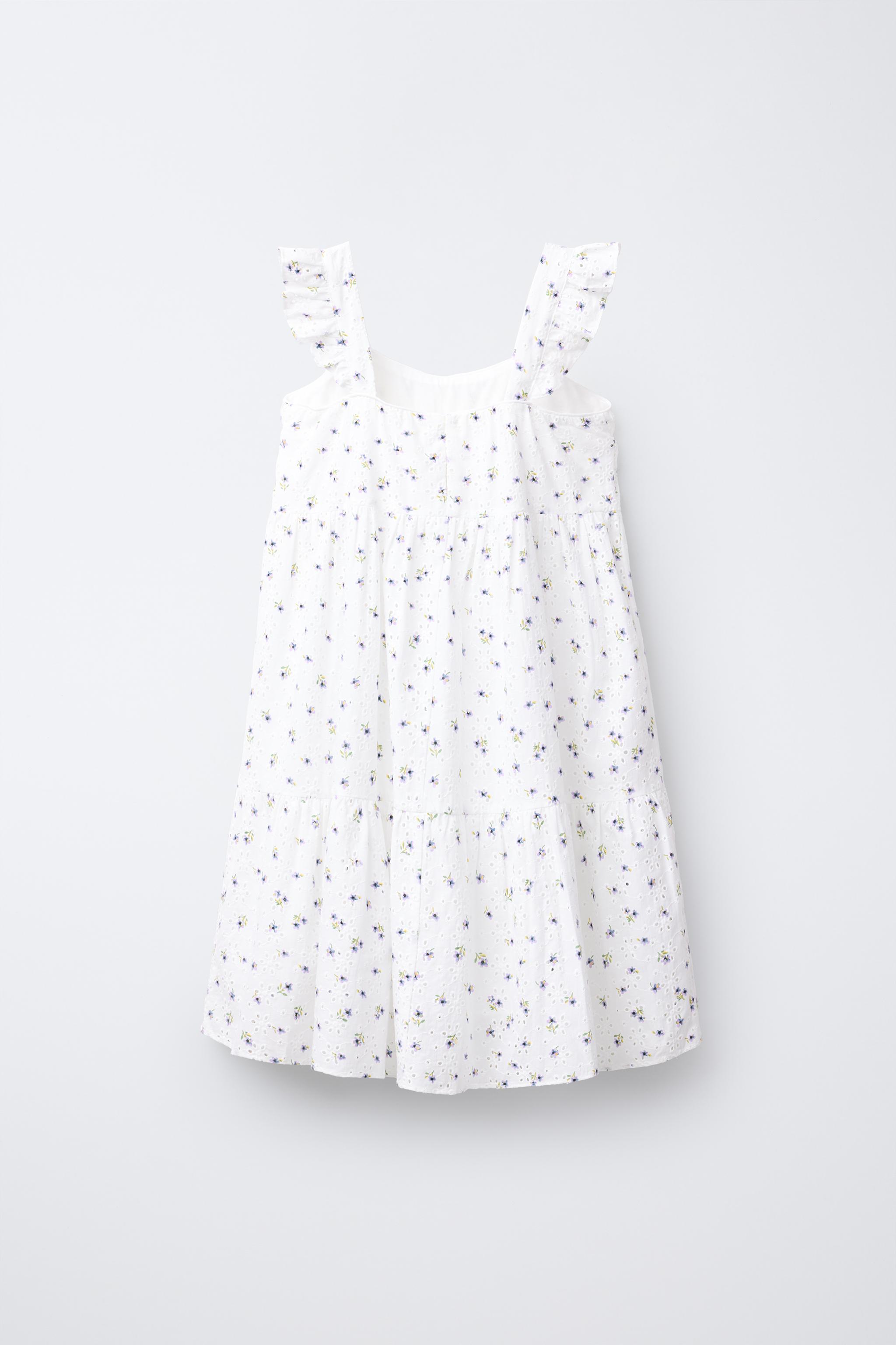 フラワープリント刺繍ワンピース - エクリュ | ZARA Japan / 日本