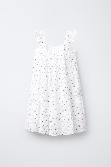 ROBE BRODERIES FLEURS - Écru de Zara - Image 1