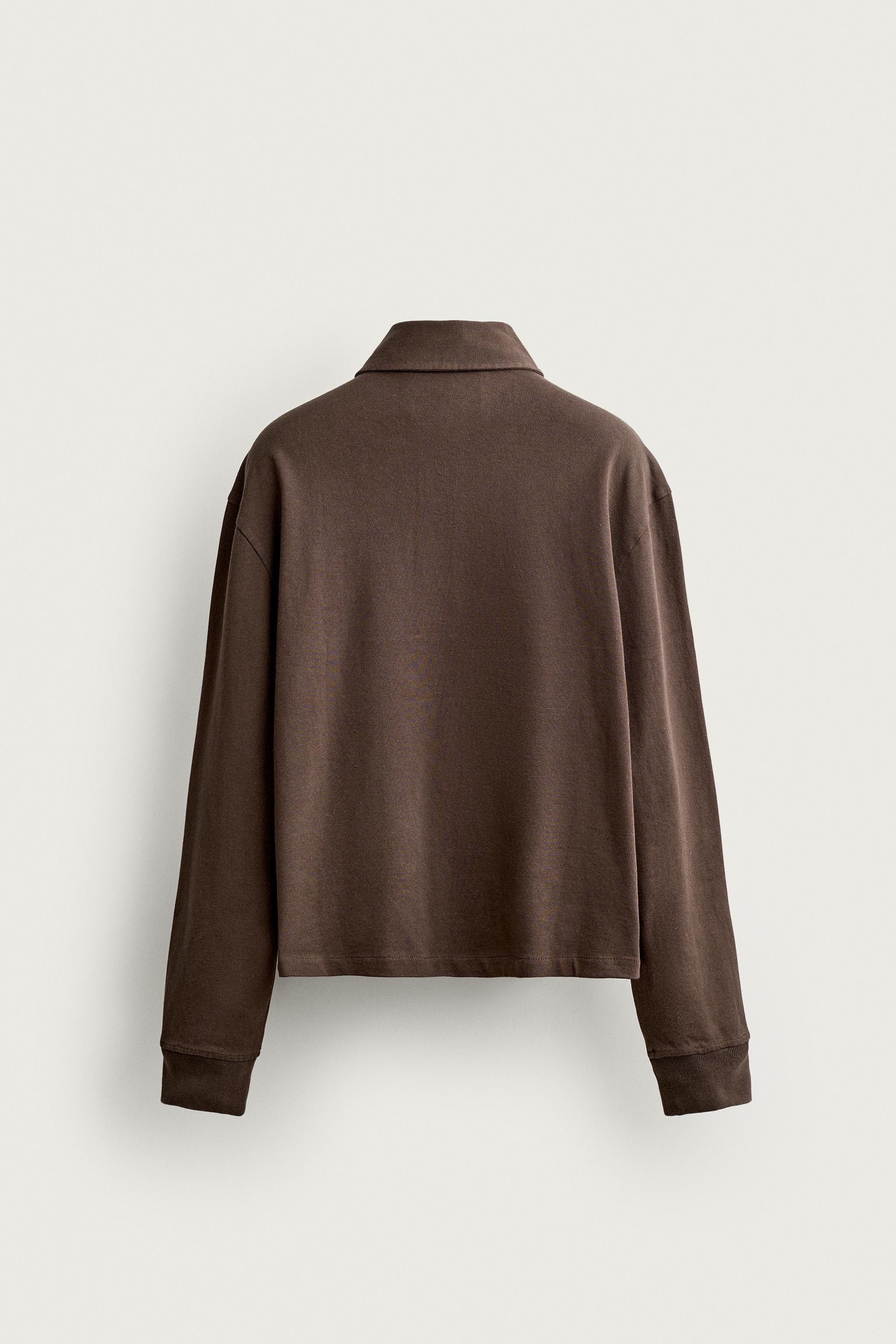 Zara PAMUKLU CROPPED FIT POLO T-SHIRT görsel 6