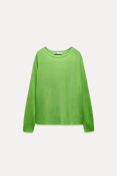 BASIC KNIT SWEATER - Neon green by Zara