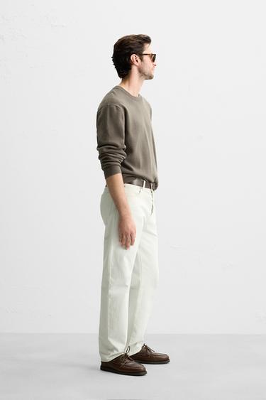PULL STRUCTURÉ EN MÉLANGE DE COTON - Marron clair de Zara - Image 3