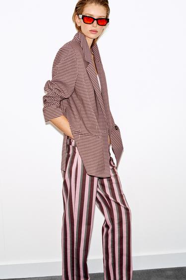 VESTE OVERSIZE À CARREAUX VICHY - Rose de Zara - Image 2