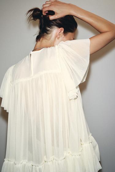 EMBROIDERED FLUID TOP - Vanilla by Zara - Image 3