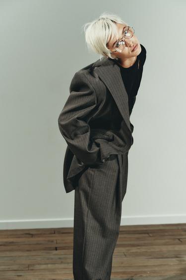 VESTE OVERSIZE À BOUTON MULTIPOSITION - vert kaki-moyen de Zara - Image 3