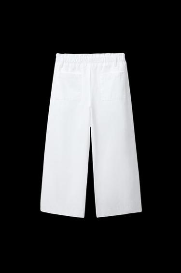 Zara 3D FLORAL PANTS - White