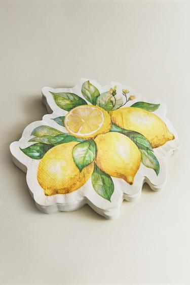 PACK OF LEMON PAPER NAPKINS (PACK OF 20) - Yellow by Zara