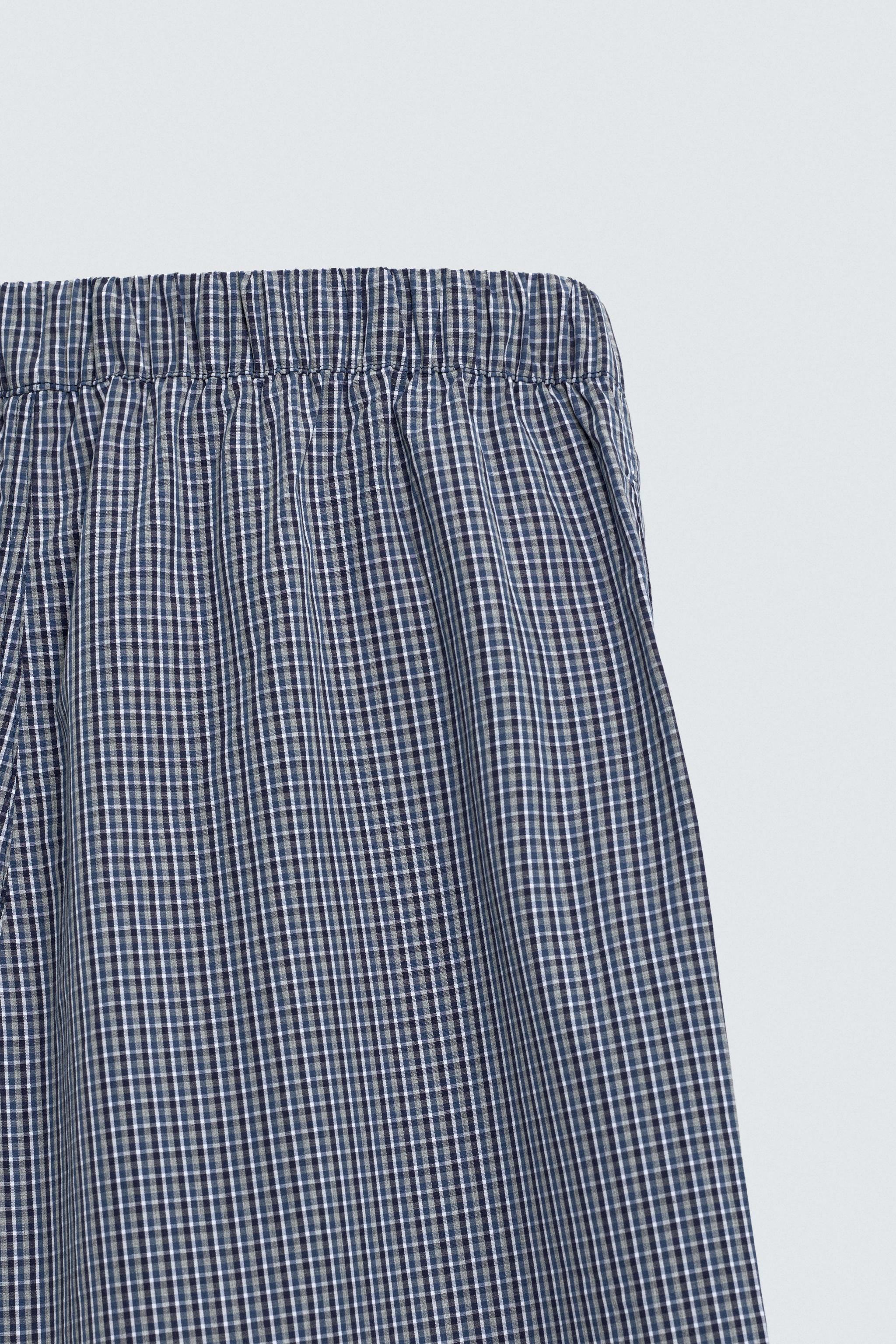 RELAXED FIT PATCHWORK CHECK PANTS