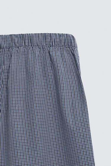RELAXED FIT CHECK TROUSERS WITH PATCHES - Navy blue by Zara - Image 10