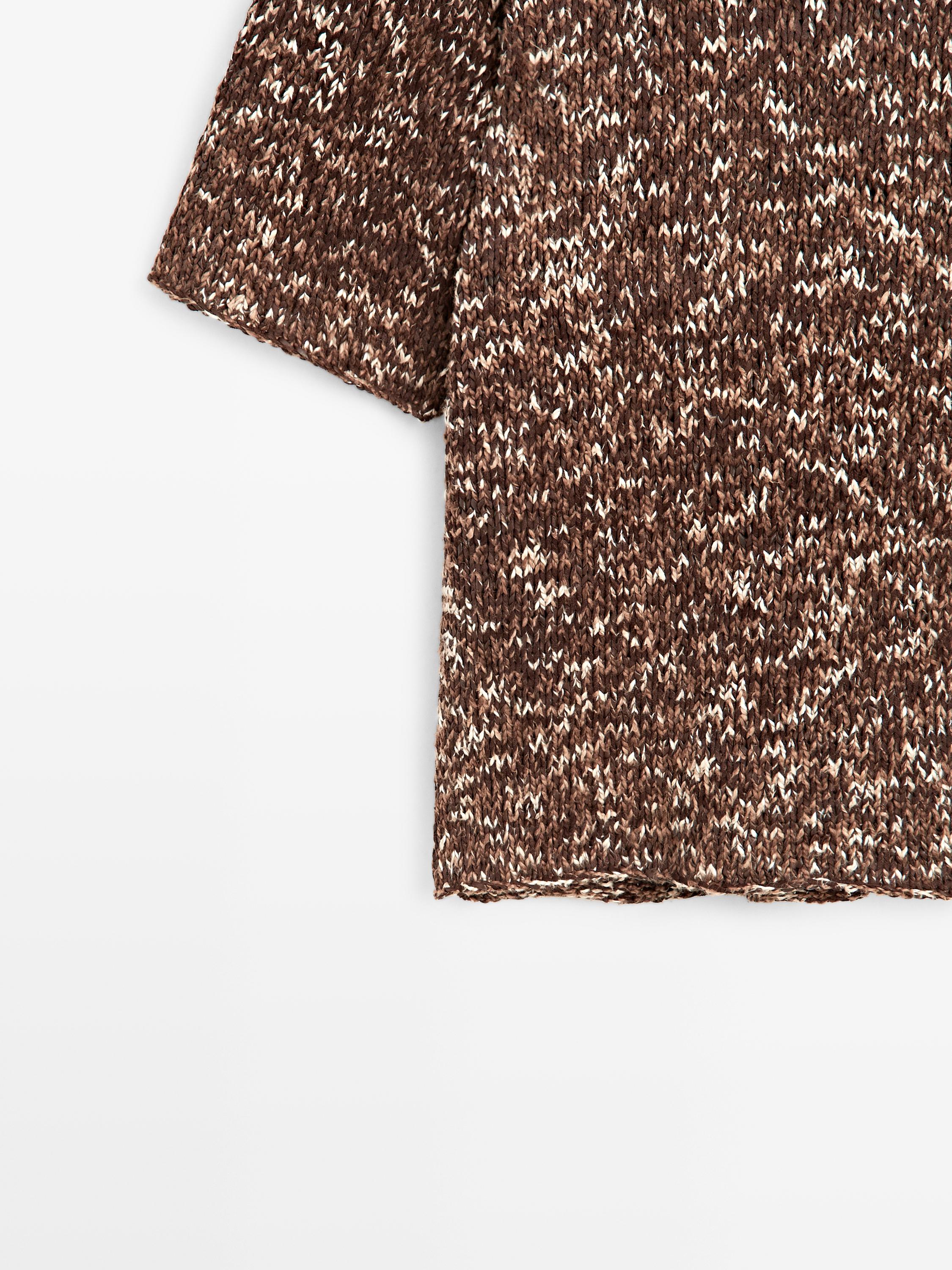 Contrast knit and leather sweater - LIMITED