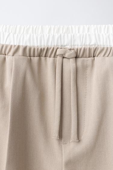 PANTALON LARGE À DOUBLE TAILLE - Beige clair de Zara - Image 2