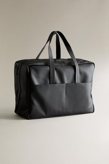 LEATHER TRAVEL BAG - Chocolate Brown by Zara - Image 1