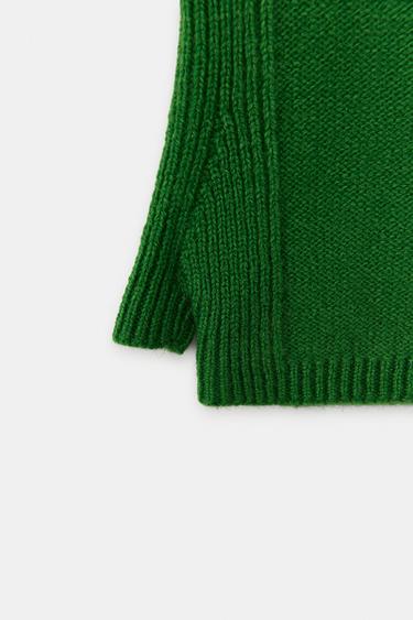 MITAINES LONGUES 100 % LAINE - Vert de Zara - Image 2