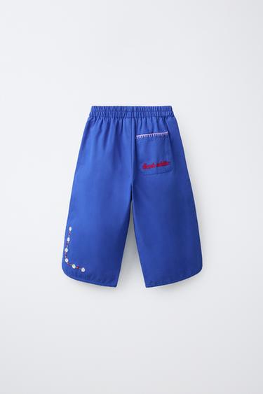 EMBROIDERED BAGGY TROUSERS SISSEL EDELBO X ZARA KIDS - Bluish by Zara - Image 1