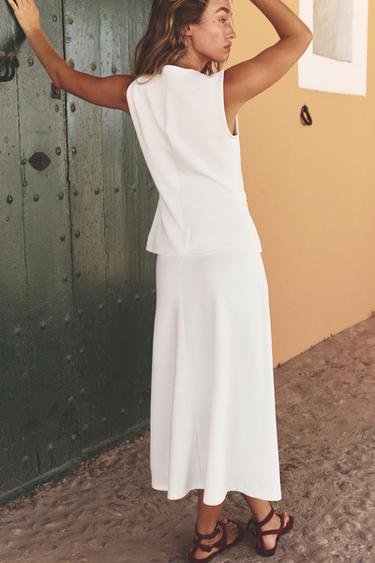 BELTED LAYERED SKIRT - White by Zara - Image 2