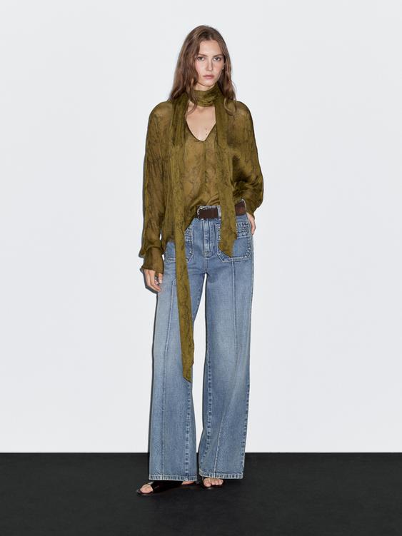 Flowing animal print blouse