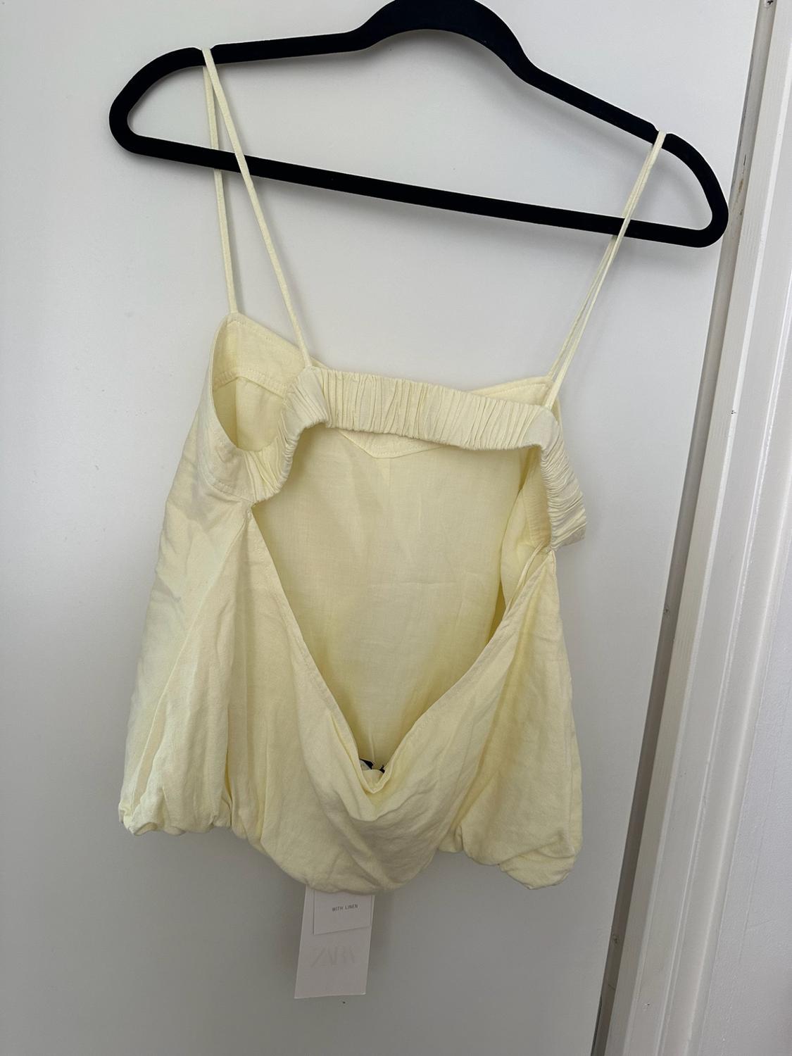 LINEN BLEND BALLOON TOP - Image 2