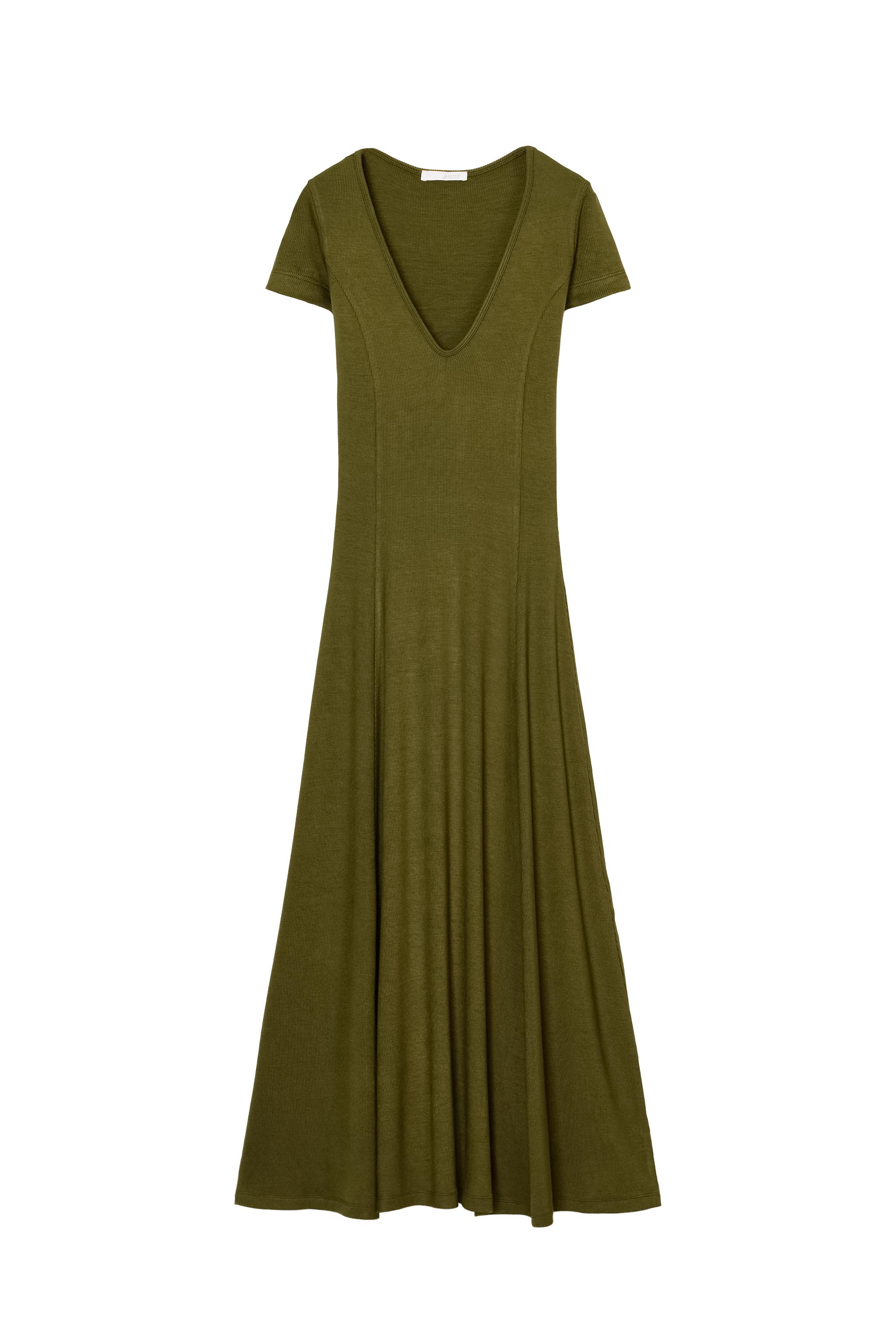LONG RIBBED DRESS - Brown | ZARA United States