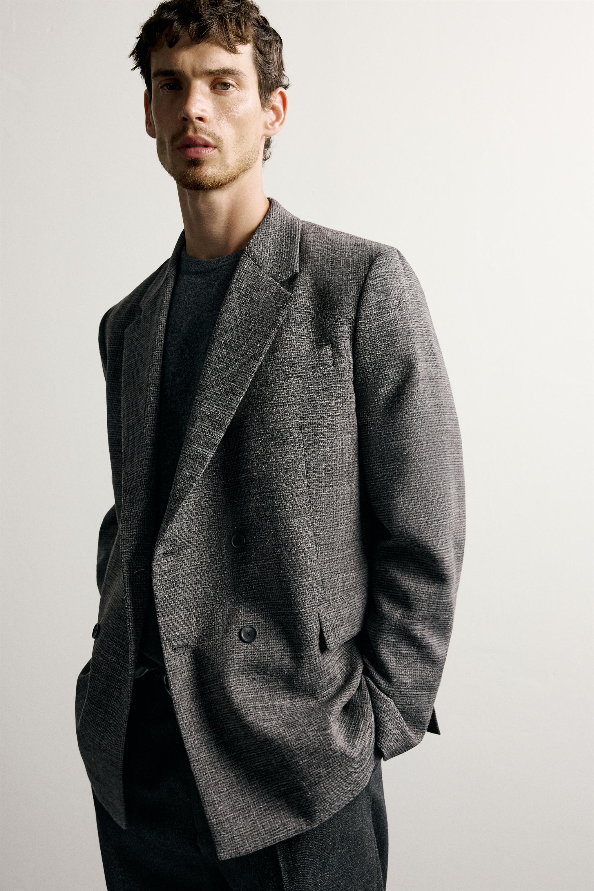 HOUNDSTOOTH DOUBLE-BREASTED BLAZER