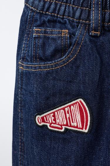 BAGGY JEANS WITH PATCHES - Blue by Zara - Image 2