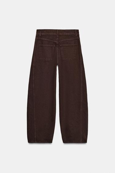 Z1975 BARREL ANKLE-LENGTH MID-WAIST JEANS - Brown by Zara - Image 9