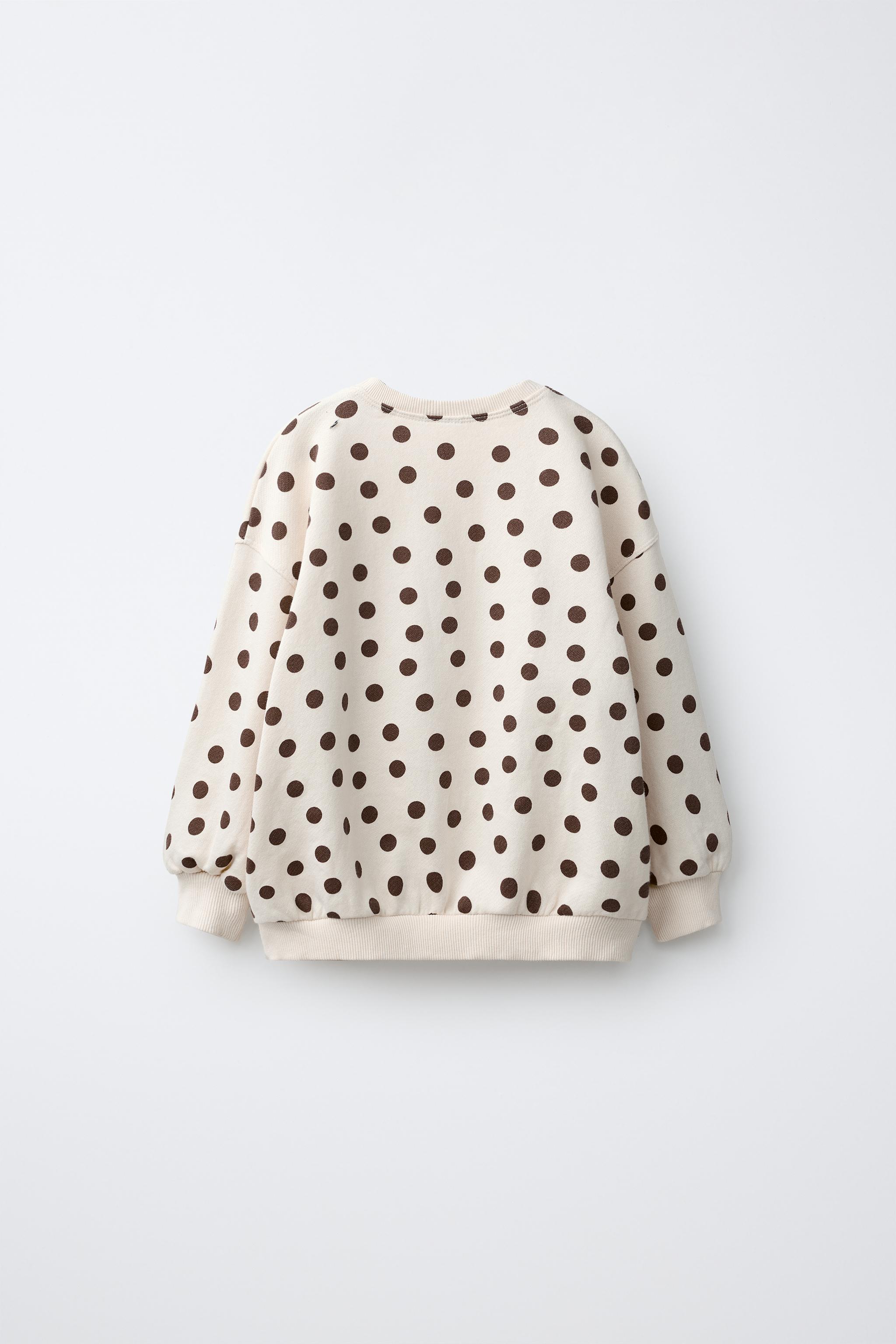SWEAT À POIS ET CERISE BRODÉE