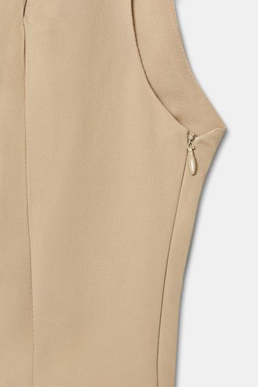 BUTTONED ELASTICATED TOP - Mid-camel by Zara - Image 7