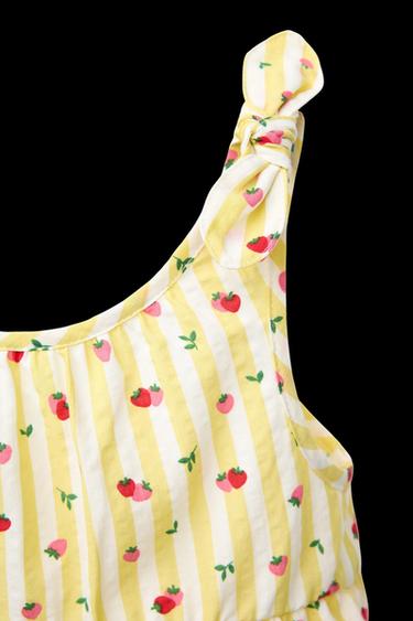 STRAWBERRY STRIPE DRESS - Olive green by Zara