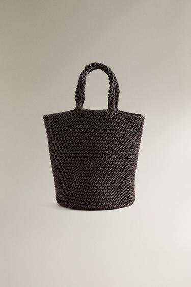 MINI BOLSO EFECTO TRENZADO - Marrón de Zara