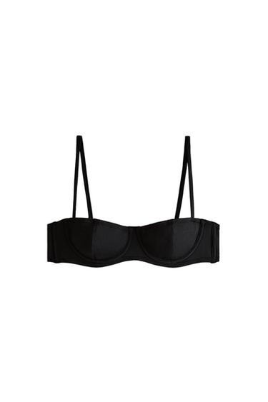 BEACH BIKINI TOP WITH UNDERWIRE - Black by Zara