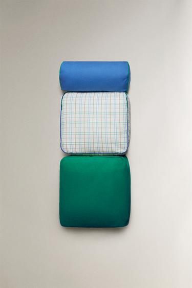 KIDS' CHECK COTTON FLOOR POUFFE - Multicoloured by Zara - Image 4