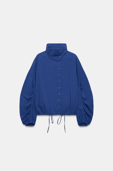 VESTE EN TISSU TECHNIQUE À BOUTONS - Bleu roi de Zara - Image 6