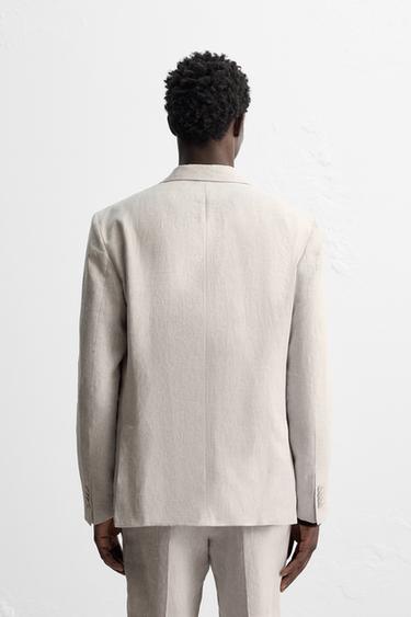BLAZER COSTUME 100 % LIN - Beige clair de Zara - Image 2