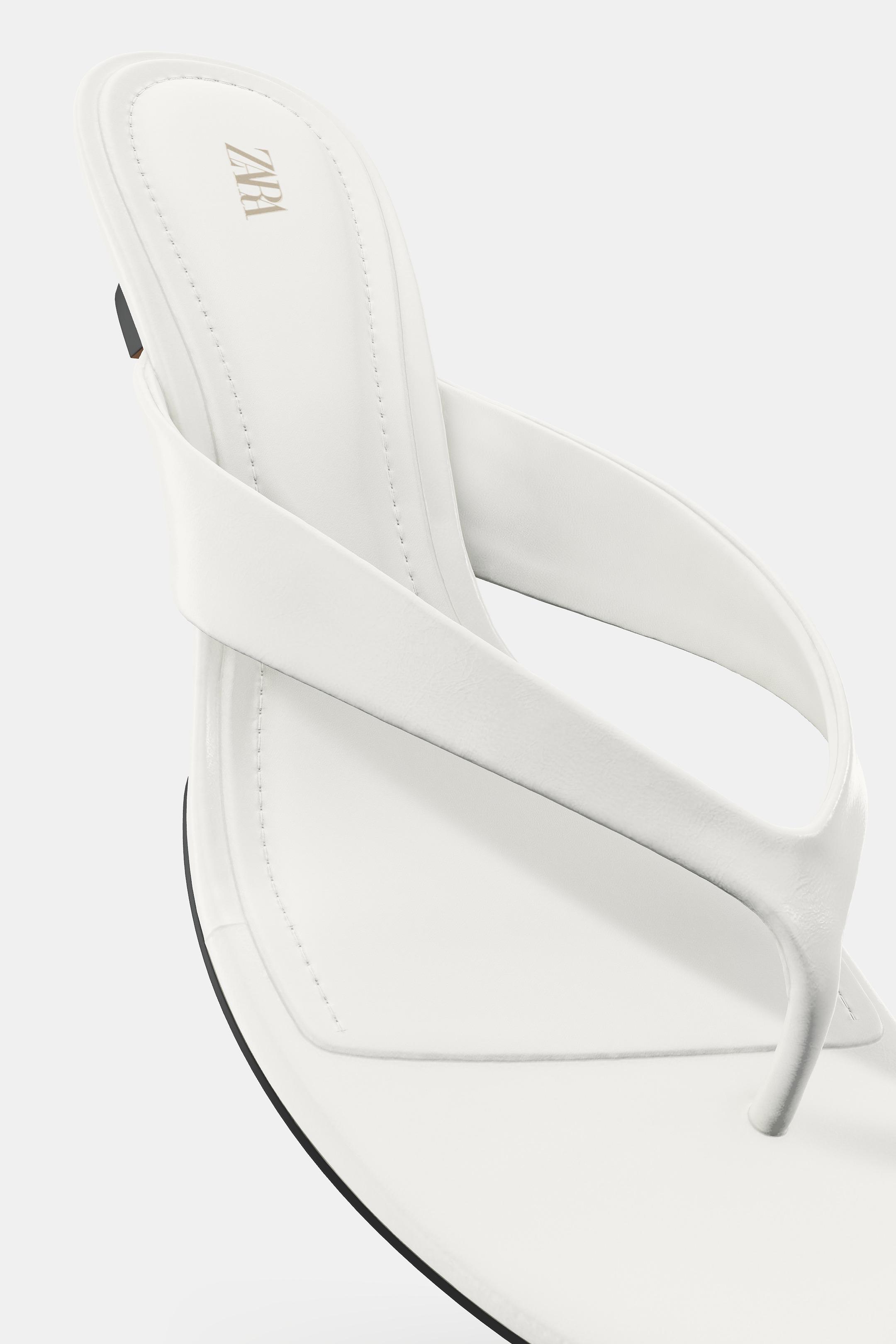 Zara MINI WEDGE SANDALS - White