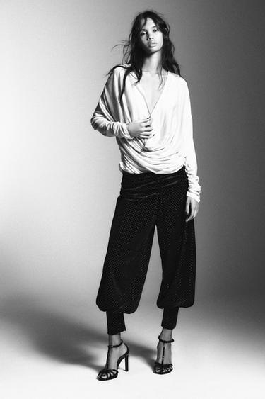 DRAPED TOP - Bone by Zara